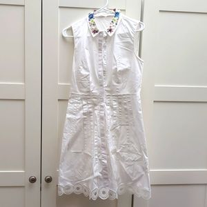 T Tahari Embellished Collar Dress